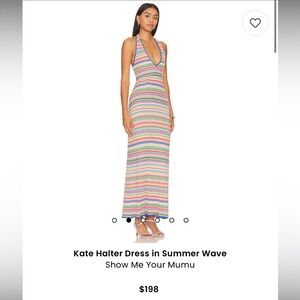 Show Me Your MuMu Kate Halter Dress in Summer Wave. Size XS